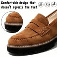 thumbnail image 4 of CHICVOMEY Vintage Penny Loafers for Women Slip On Platform Shoes with Lug Sole Arch Support Comfort Non-Slip Work Shoes for office Business Casual, 4 of 10