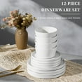thumbnail image 3 of Vesteel Dinnerware Sets for 4, 12Pcs Stoneware Plates and Bowls Sets, Elegant Tableware set for Home Restaurant, Chip & Scratch Resistant Dishes Set , Speckle White, 3 of 10