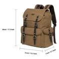 thumbnail image 2 of KAUKKO Vintage Casual Canvas and Leather Rucksack Retro Backpack for School Work Travel Hiking(Khaki Canvas), 2 of 5
