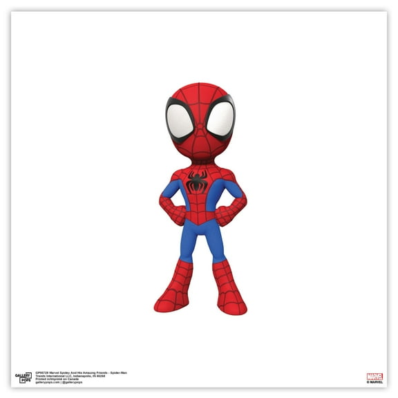 Gallery Pops Marvel Spidey And His Amazing Friends - Spider-Man Wall Art, Unframed Version, 12" x 12"