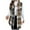A-Khaki, variant on Women's Open Front Cardigan Elegant Plaid Button Front Long Sleeve Jacket with High Low Hem Lapel Waistband Warm Wool Flared Trendy Fall Shirts Fashion Coats A-Orange M