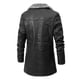 thumbnail image 2 of Abrigo de cuero vintage para hombre Chaqueta larga de cuero sintético para hombre Abrigo de PU de invierno con cuello de piel Gabardina gruesa Chaqueta de invierno Abrigo de hombre con, 2 of 5