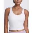 thumbnail image 2 of CRZ YOGA Butterlift Racerback Crop Tank Tops for Women U Neck Yoga Padded Longline Sports Bras Workout, 2 of 5