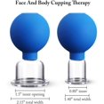thumbnail image 2 of 2 Pieces Glass Cupping Set, Facial Cupping Cups Glass Silicone Cupping Cups Vacuum Suction Cupping Cups for Face Skin Back Shoulder Muscle (Blue,2.2 Inch and 1.4 Inch Diameter), 2 of 5
