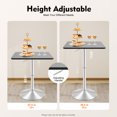 thumbnail image 5 of Peakora Square Bar Table Small Adjustable Square Pub Tables Swivel Mdf Square Hight Top Table with Stainless Steel Leg and Base 360°swivel Bar Cafe Pedestal Desk for Indoor Outdoor & Kitchen Black, 5 of 14