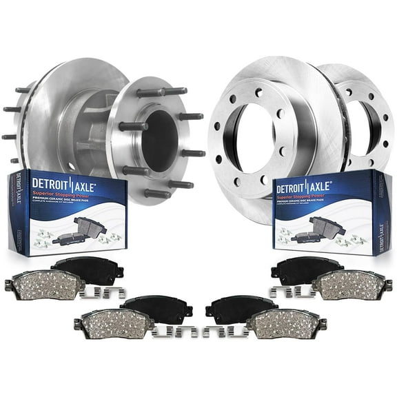 Detroit Axle - 8pc Brake Kit for 2013-2022 Ford F-350 Super Duty, Disc Brake Rotors Ceramic Brakes Pads Replacement : 14.29" inch Front and Rear Rotor
