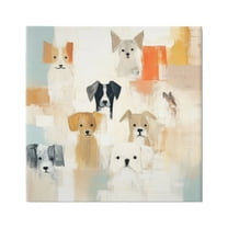 Stupell Industries Modern Dog Collage Animals & Insects Painting Gallery Wrapped Canvas Art Print Wall Art, 36 x 36