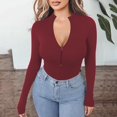 thumbnail image 4 of MSJUHEG Jumpers for Women,One Piece Jumpsuits for Women,Beach Outfits for Women,Petite Jumpsuits for Women,Bodysuit Zipper Front Mock Tops Shirts,Jumpsuit Scrubs for Women Red XS, 4 of 5