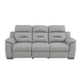 thumbnail image 2 of Titan Furnishings 90" Modern Faux Leather Upholstered Sofa in Gray, 2 of 10