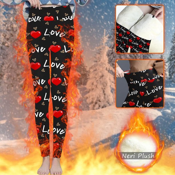 Pntutb Christmas Winter Sherpa Leggings forrados de vellón para mujer, pantalones térmicos cálidos de felpa de Cachemira gruesa elástica de cintura alta Pntutb Pntutb-2935