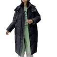 thumbnail image 2 of Black and Friday Best Selller Fayshow0 Women'S Down Jackets & Coats Women's Long Padded Winter Coat Padded Winter Coat Fashion Coat Black, 2 of 4