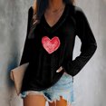 thumbnail image 2 of Blusa con cuello en V de manga larga con estampado de día de San Valentín suelto informal a la moda para mujer Fridja  FKASFK3954, 2 of 4