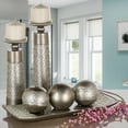 Dublin Home Decor Tray and Orbs Balls Set of 3 (Brushed Silver