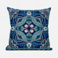 thumbnail image 4 of Amrita Sen Designs CAPL1018FSDS-ZP-16x16 16 x 16 in. Lotus Garden Suede Zippered Pillow with Insert - Blue, Red & Pink, 4 of 6