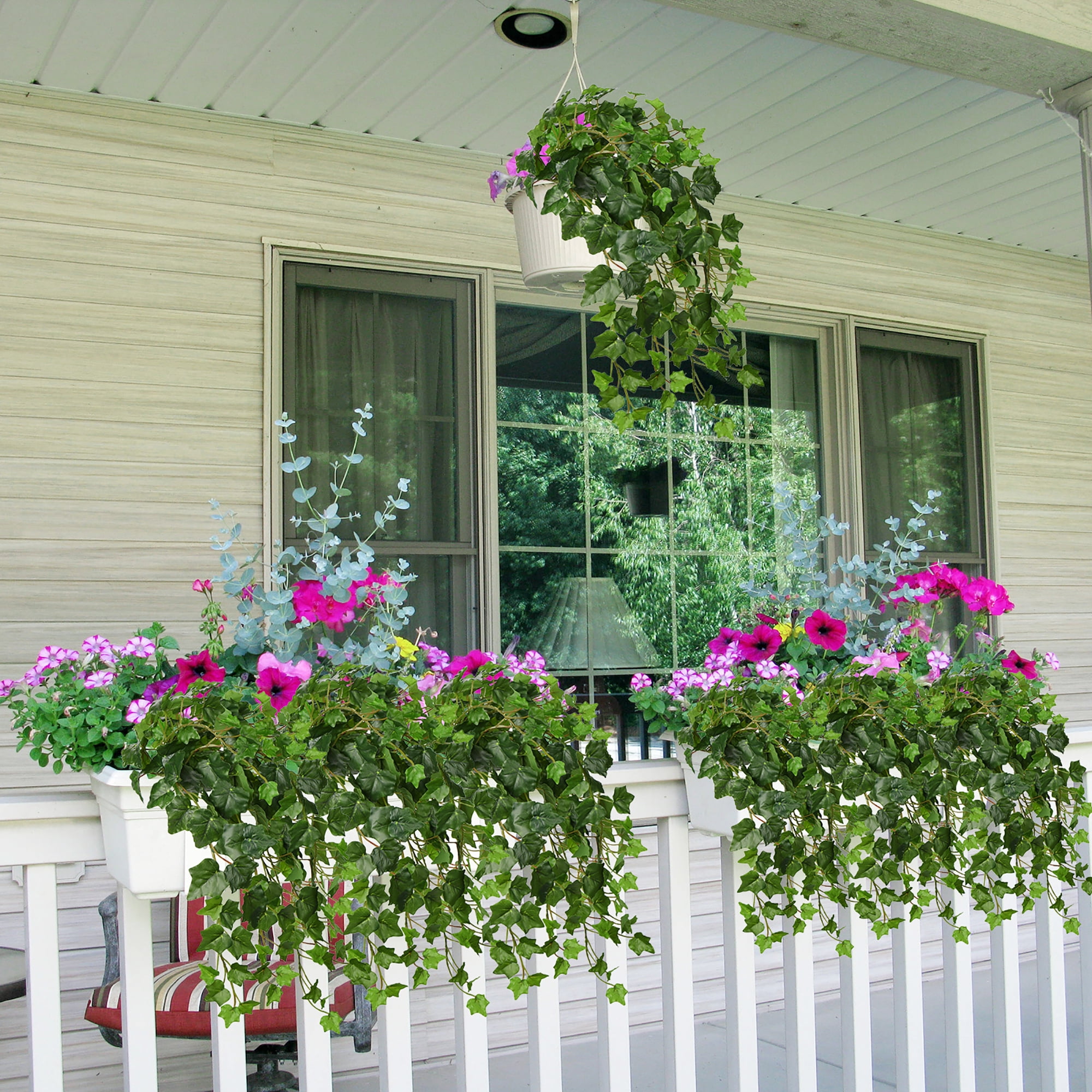 2Pcs 23.6" Plants Artificial Hanging Plants Fake Greenery Faux Ivy Vine Haning Ivy Leaves Plants Wall Shelf Indoor Outdoor Home Decor