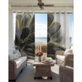 thumbnail image 4 of Black Grey Blackout Curtains, Light Blocking Print Window Curtains, Vintage Gold Ink Floral Chinese Painting Thermal Insulated Window Drapes for Living Room Kitchen Cafe 2 Panels, 84"W x 84"L, 4 of 9