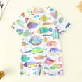thumbnail image 4 of Qopobobo Baby Boy Swimsuit Baby Boy Swimsuit One Piece Long Sleeve Zipper Bathing Suit Sun Protection Rashguard Swimwear White,12-18 Months, 4 of 4