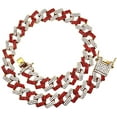 thumbnail image 2 of HH Bling Empire Iced Out Diamond Cuban Link Chain for Men and Women,Silver or Gold Miami Cuban Necklaces Hip Hop,Chunky Chains 16-30 Inches (Red-18"), 2 of 10