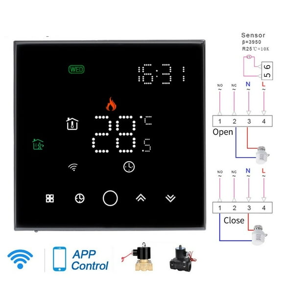 Thermostat Temperature Controller Setup For Water/Electric Floor Heating Water/Gas Boiler APP Remote Smart Wifi Wireless ,Save Energy