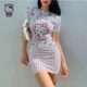 thumbnail image 2 of Vestido ajustado de oficina para mujer, vestido ajustado con estampado de Hello Kitty, vestido ajustado de manga corta, verano 2024, 2 of 2