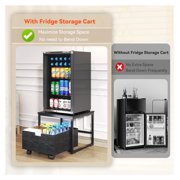 Mini Fridge Stand with Storage, Mini Fridge Stand Table Shelf with Lockable Mobile Wheel, Beverage Compact Refrigerator Stand Storage Cabinet Appliance Platform for Dorm, Apartment,Office