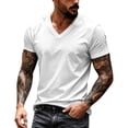 thumbnail image 6 of Hearthz Mens Shirts Moisture Wicking Breathable Athletic Shirts for Men V Neck Mens Short Sleeves Shirts Basic Jerseys for Men White XL, 6 of 7