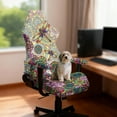 thumbnail image 3 of Xoenoiee Boho Mandala Dragonfly Stained Glass Pattern Gaming Chair Cover Cat Scratch Proof Gaming Chair Slipcover with Armrest, Stretchable Waterproof Office Desk & Racing Chair Cover, Universal Fit, 3 of 7