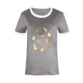 thumbnail image 4 of JeashCHAT Easter Shirts for Women Bunny Rabbit Egg Print Women Summer Sexy Happy Easter Print Regular Women Round Neck Short Sleeves Top, 4 of 5