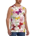 thumbnail image 2 of Kdxio Butterflies and Vintage for Men's Muscle T-shirt,Sleeveless for Workout Running Athletic Gym Lounge Casual, 2 of 7