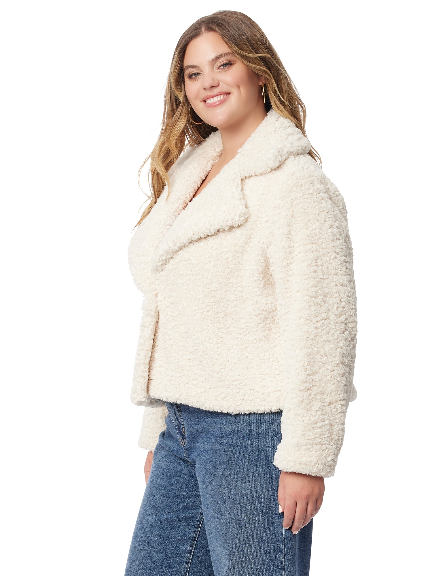 Jessica Simpson Women's and Women's Plus Size Faux Shearling Jacket, Sizes XS-4X