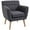 Dark Gray, variant on HOMCOM Modern Accent Chair, Linen Upholstery Armchair, Tufted Club Chair