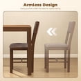 thumbnail image 5 of HOMCOM Modern Dining Chairs Set of 4, Linen Fabric Upholstered Kitchen Chairs with Rubberwood Legs for Dining Room, Living Room, Brown, 5 of 9