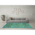 thumbnail image 3 of Ahgly Company Indoor Rectangle Abstract Turquoise Blue Modern Area Rugs, 8' x 10', 3 of 4