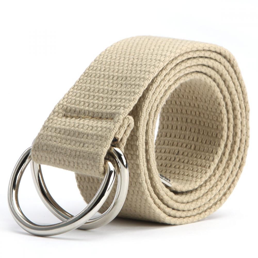 Mens Military Canvas Web Belt Double D-Ring Buckle Casual Waistband US STOCK 