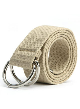 Gelante Canvas Web D Ring Belt Silver Buckle Military Style for