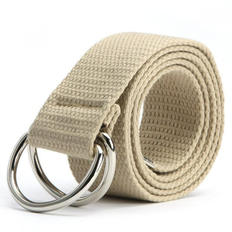 Canvas Belt with Double D-Ring Buckle Web Belts Military Cloth Belts for  Men 