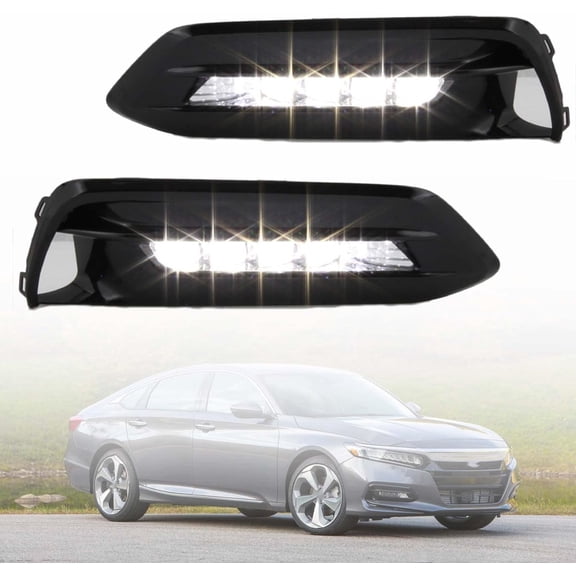 waltyotur 2Pcs LED Fog Light Assembly Left and Right Side Replacement for 2018 2019 Accord Sedan 33950TVAA01, 33900TVAA01