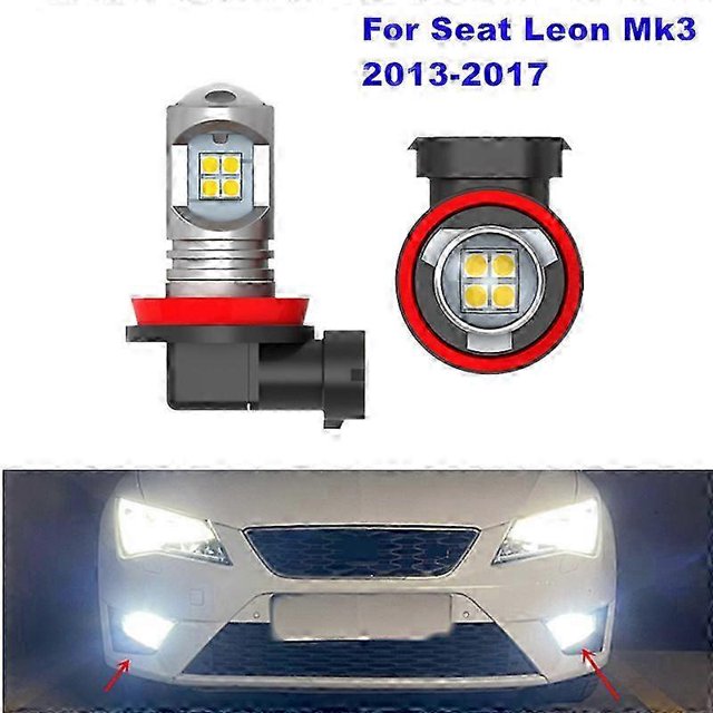 For Seat Leon 3 MK3 2013-2017 2x Canbus White LED Car Front Fog Lamp