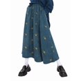 thumbnail image 3 of Women'S A-Line Fairy Patterned Elastic Waist Ruffle Layered Midi Skirt Cyan XL, 3 of 9
