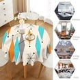 thumbnail image 4 of Odenmar Daisy Floral Round Tablecloth 60 Inch, Farmhouse Waterproof Table Cover, Rustic Flower Design for Dining Table, Kitchen, Party Indoor Outdoor, 4 of 6