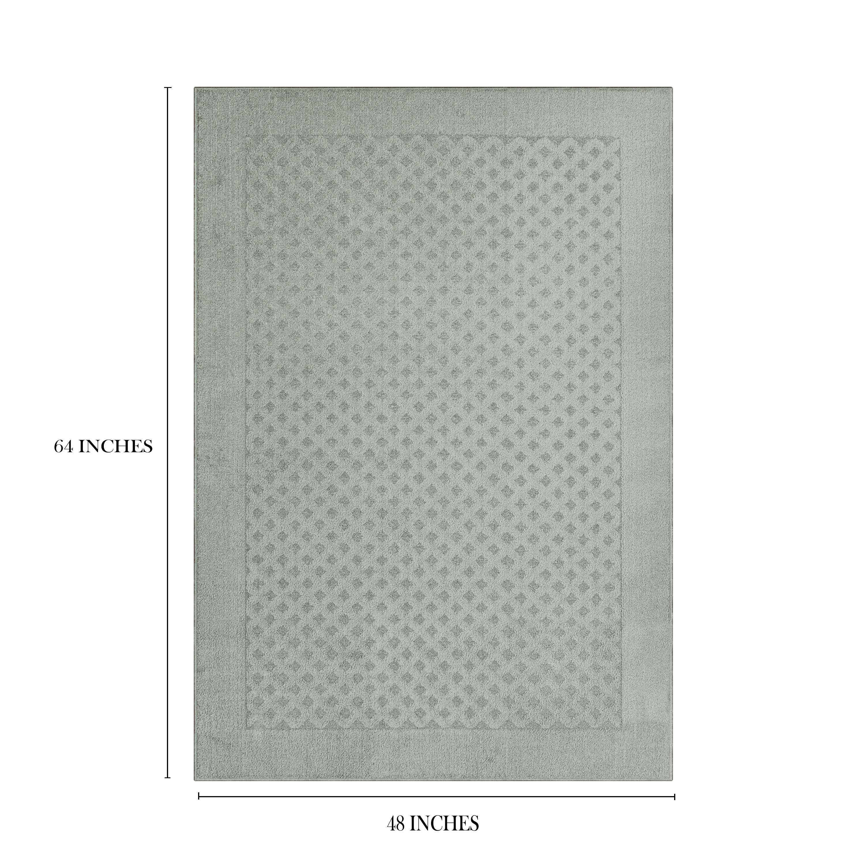 Mainstays Dylan Solid Diamond Olefin Pewter Gray Indoor Area Rug, 4' x 5'4"