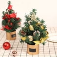 thumbnail image 2 of Billuyoard Decoración de árbol de Navidad, adorno de escritorio, adorno de planta Artificial, vacaciones interesantes, Mini árboles de Navidad, Kits de decoración para fiestas Rojo, 2 of 6