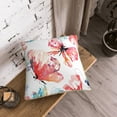 thumbnail image 7 of YFYANG Square Velvet Decorative Throw Pillow, 16"x16" Vintage Watercolor Butterfly Doodle Pattern Sofa Bed Cushion Pillows, 7 of 7