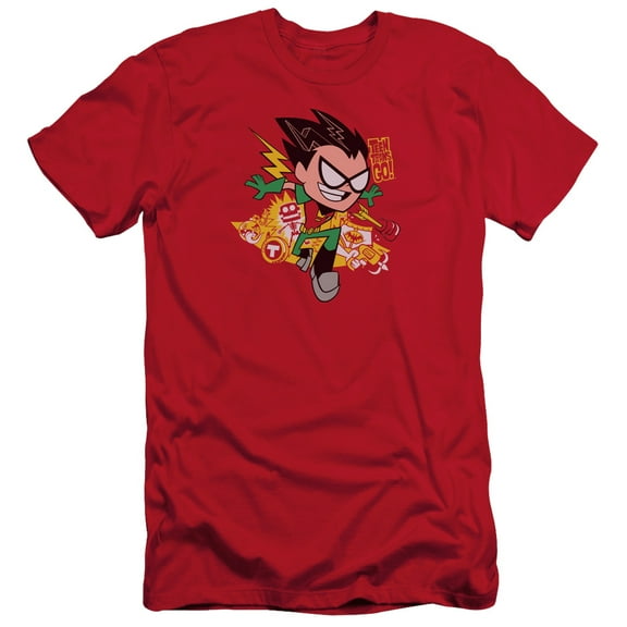 Teen Titans Go Robin S/S Adult 30/1 T-Shirt Red