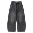 thumbnail image 5 of JAJAHO Girls Leopard Jeans Tapered Denim Pants Elastic Waist Baggy Streetwear Jeans With Pockets For Kids 5-16Y Soft Trousers, 5 of 8