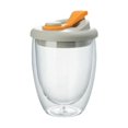 thumbnail image 1 of WAITLOVER Taza de café de vidrio de doble pared, taza de café de vidrio con tapa de silicona, taza de café aislada, vidrio de borosilicato de doble pared para uso portátil y doméstico, 1 of 7