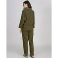 thumbnail image 4 of Moomaya Women's Cotton Jersey Pajama Set - Ultra-Soft, Button-Down Sleepwear With Notch Lapel Shirt, 4 of 8
