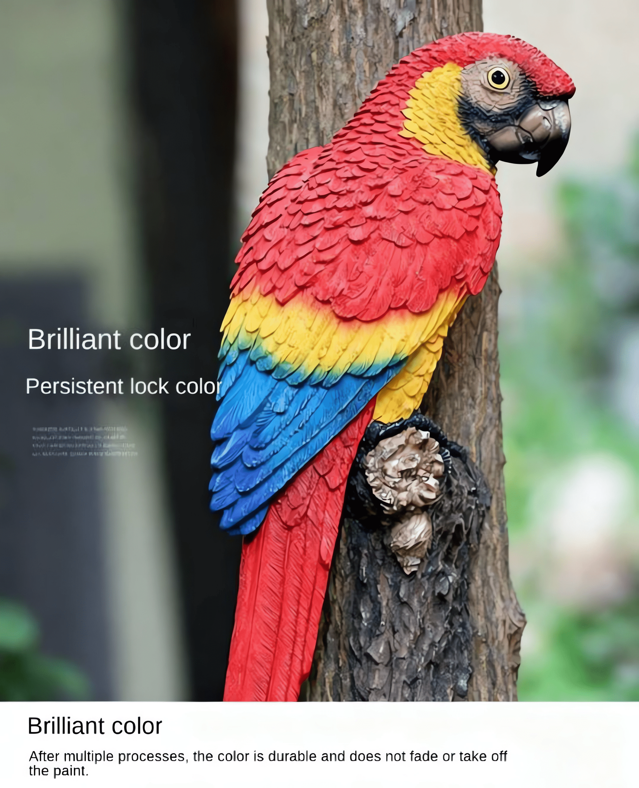 Parrot Garden Statue，Realistic Resin Parrot Tree Pendant Animal Sculpture ，Indoor And Outdoor  Garden Lawn House Art Resin Statue