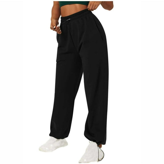 Black*Friday ChaoHeng Women Pants on under $5 Women's Relaxed Fit Elastic Waist Pocket Casual Long Pants