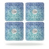 Skin Decal Wrap for Tile Slim Key Finder (4 pack) Carved Blue